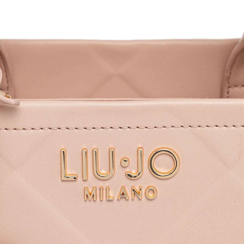 Borsa Donna a Mano LIU JO Better con Motivo a Rombi Rosa Cipria