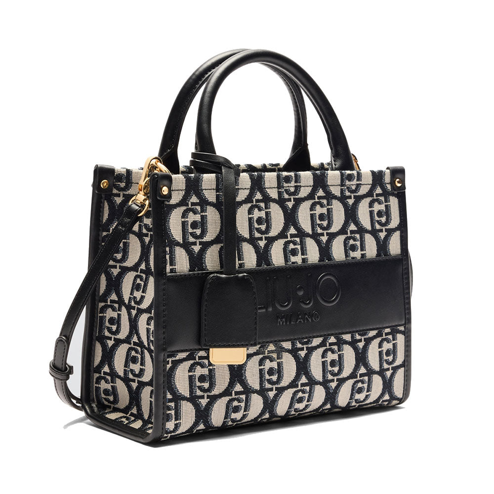 Borsa Donna a Mano LIU JO Better in Tessuto Jacquard Nero