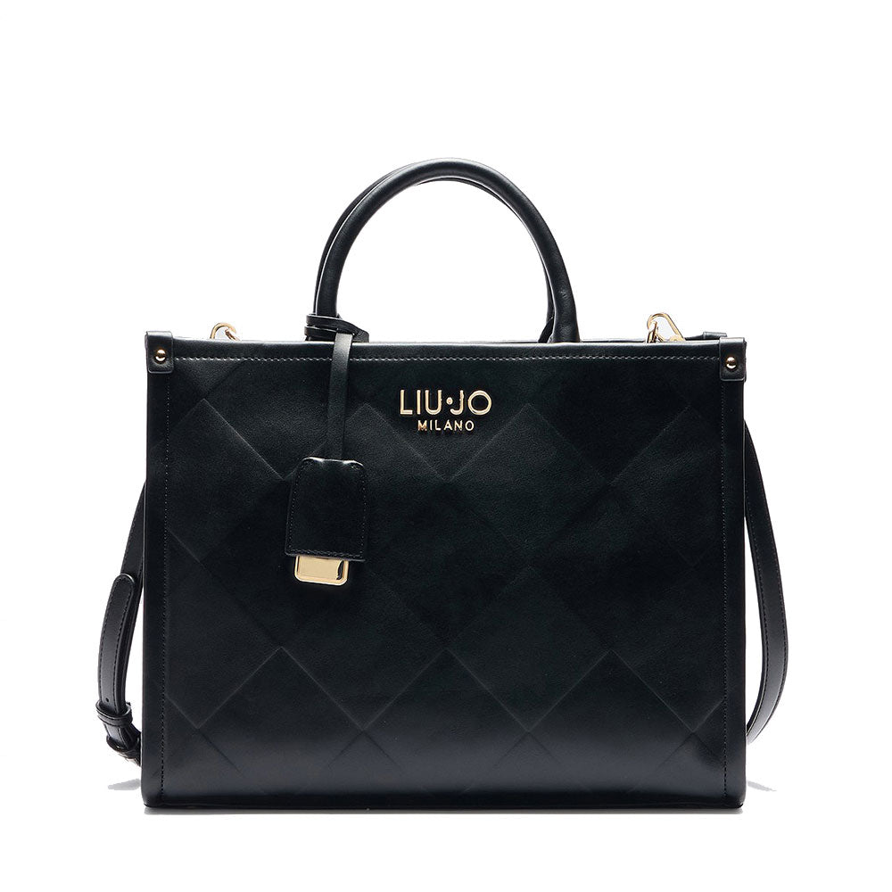 LIU JO Better 
Damen Handtasche groß mit Rautenmuster schwarz