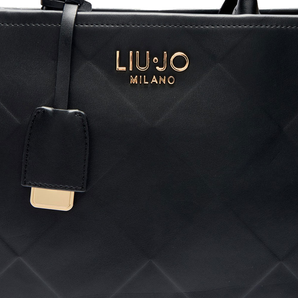 LIU JO Better 
Damen Handtasche groß mit Rautenmuster schwarz