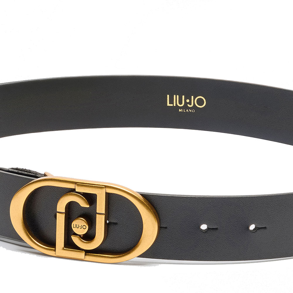 LIU JO La Puffy 
Damengürtel h 3,5 cm aus schwarzem Leder