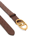 LIU JO 
Damengürtel h 3,5 cm aus dunkelbraunem Leder mit geprägtem Logo