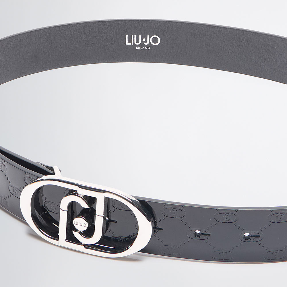 LIU JO
Damengürtel h 3,5 cm aus schwarzem Leder mit geprägtem Logo