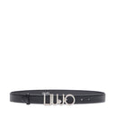 Cintura Donna h 3 cm LIU JO Better Effetto Bottalato Nera con Fibbia Logata