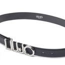 Cintura Donna h 3 cm LIU JO Better Effetto Bottalato Nera con Fibbia Logata