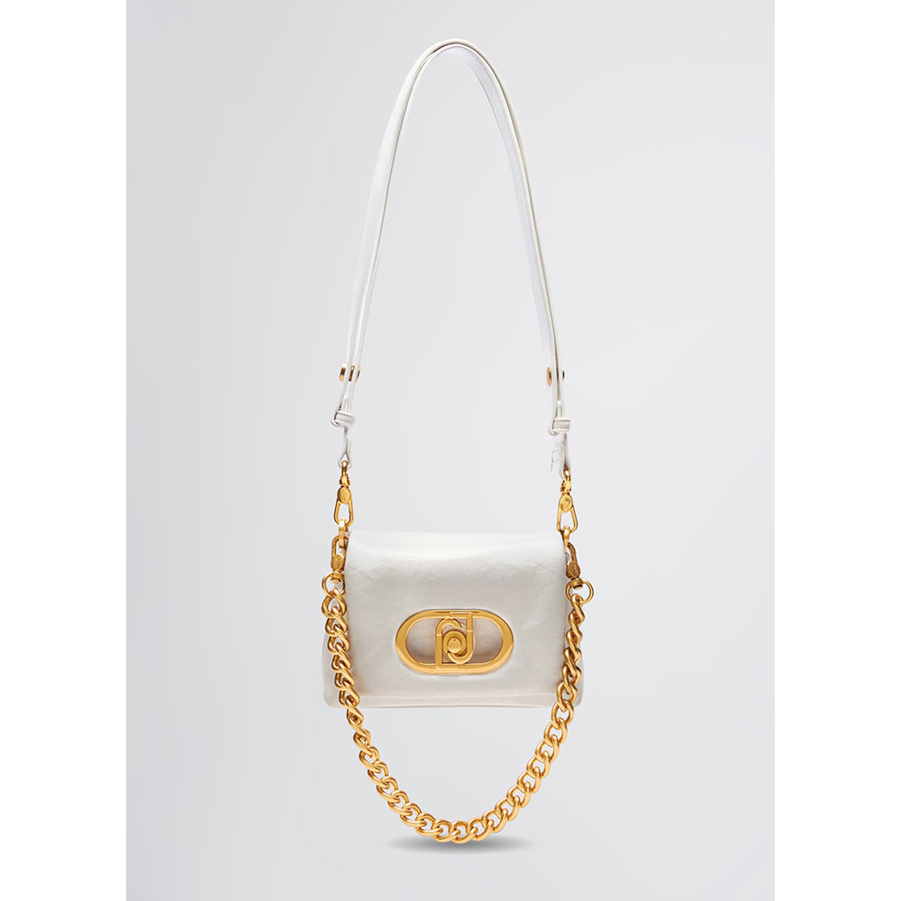 LIU JO, Schultertasche und Crossbody Bag für Damen, Better La Puffy Line, Off White