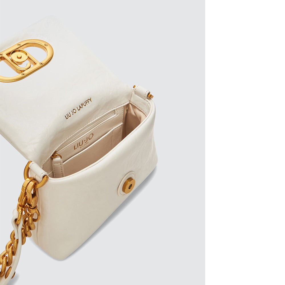 LIU JO, Schultertasche und Crossbody Bag für Damen, Better La Puffy Line, Off White