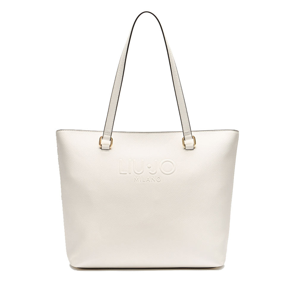 Shopping Bag Donna LIU JO con Logo in Rilievo Off White