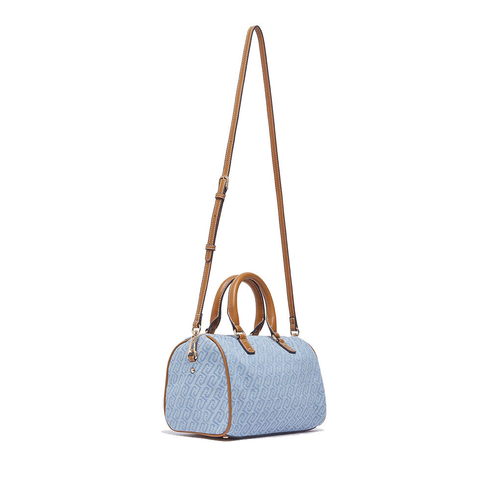 Bauletto Donna a Mano LIU JO in Tessuto Jacquard con Logo Monogram Dusty Blue