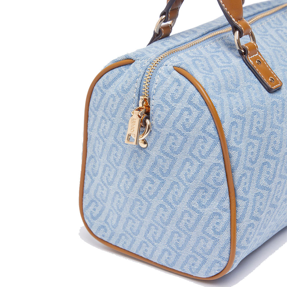 Bauletto Donna a Mano LIU JO in Tessuto Jacquard con Logo Monogram Dusty Blue
