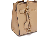 Borsa Donna a Mano LIU JO Better effetto Bottalato color Cammello con Charm