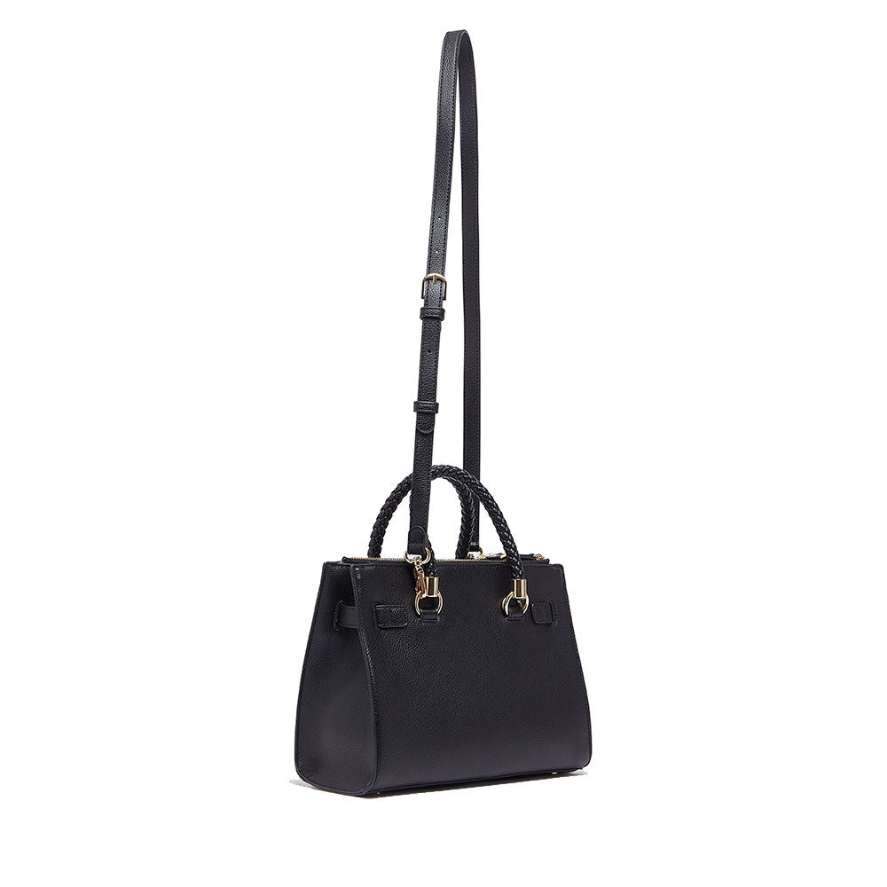 Borsa Donna a Mano LIU JO Better effetto Bottalato Nero con Charm