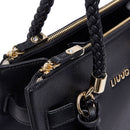 Borsa Donna a Mano LIU JO Better effetto Bottalato Nero con Charm