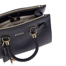 Borsa Donna a Mano LIU JO Better effetto Bottalato Nero con Charm