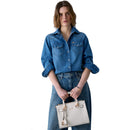 Borsa Donna a Mano LIU JO Better effetto Bottalato color Crema con Charm