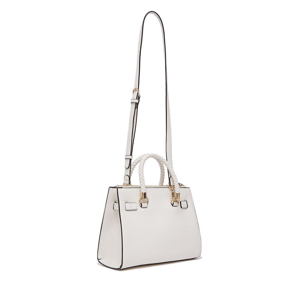 Borsa Donna a Mano LIU JO Better effetto Bottalato color Crema con Charm
