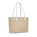 Shopping Bag Donna LIU JO in Tessuto Jacquard Beige con Logo All Over
