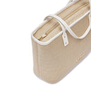 Shopping Bag Donna LIU JO in Tessuto Jacquard Beige con Logo All Over