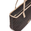 Shopping Bag Donna LIU JO in Tessuto Jacquard Testa di Moro con Logo All Over