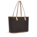 Shopping Bag Donna LIU JO in Tessuto Jacquard Testa di Moro con Logo All Over