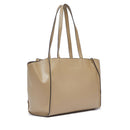 Tote Bag Large Donna LIU JO effetto Bottalato color Fango con Logo Ricamato
