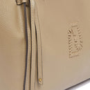 Tote Bag Large Donna LIU JO effetto Bottalato color Fango con Logo Ricamato