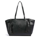 Tote Bag Large Donna LIU JO effetto Bottalato Nero con Logo Ricamato