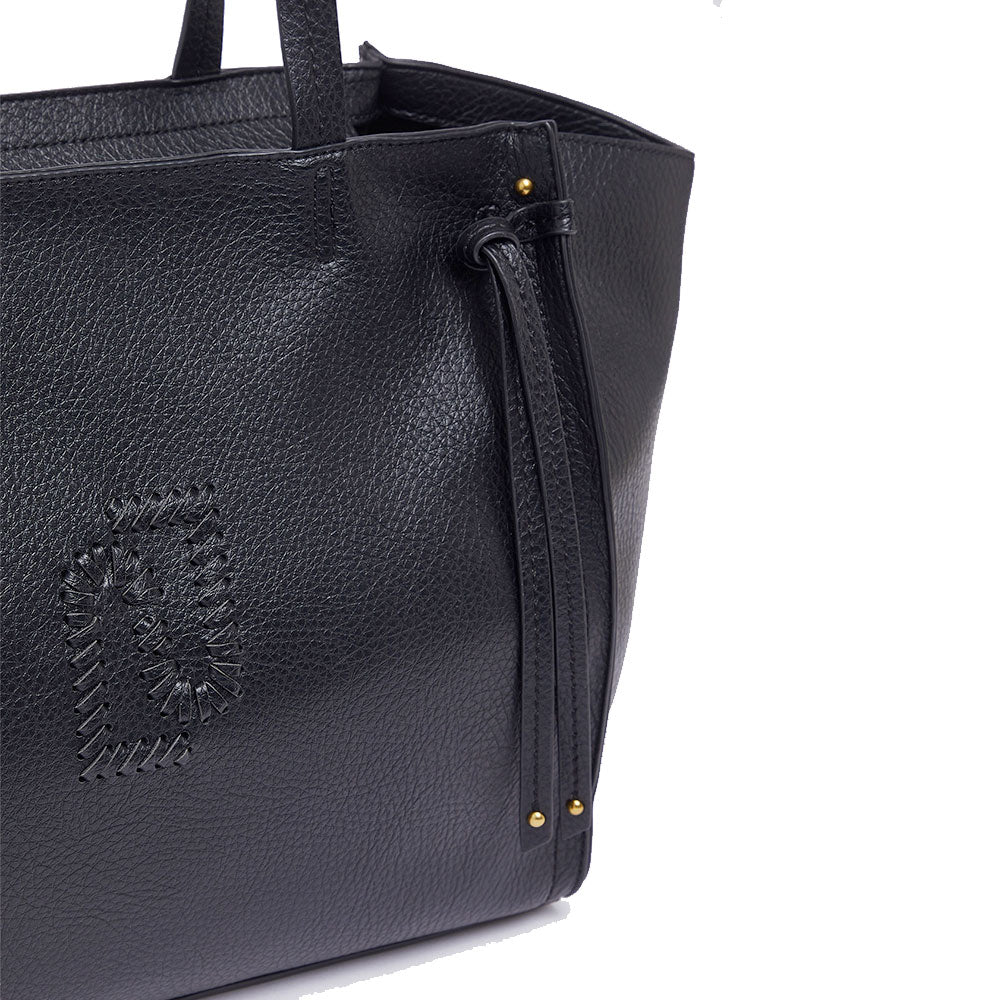 Tote Bag Large Donna LIU JO effetto Bottalato Nero con Logo Ricamato