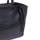 Tote Bag Large Donna LIU JO effetto Bottalato Nero con Logo Ricamato