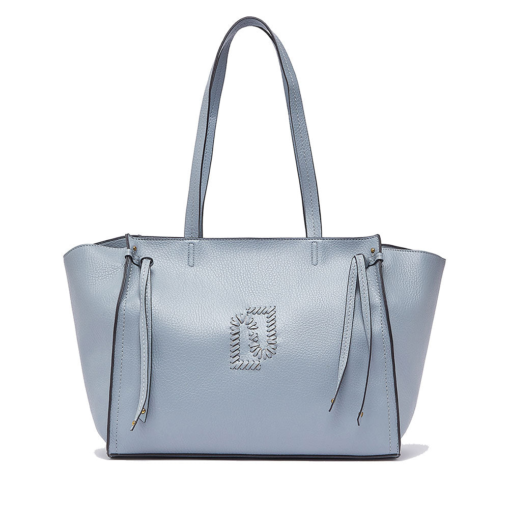 Tote Bag Large Donna LIU JO effetto Bottalato Azzurro con Logo Ricamato