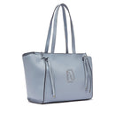 Tote Bag Large Donna LIU JO effetto Bottalato Azzurro con Logo Ricamato