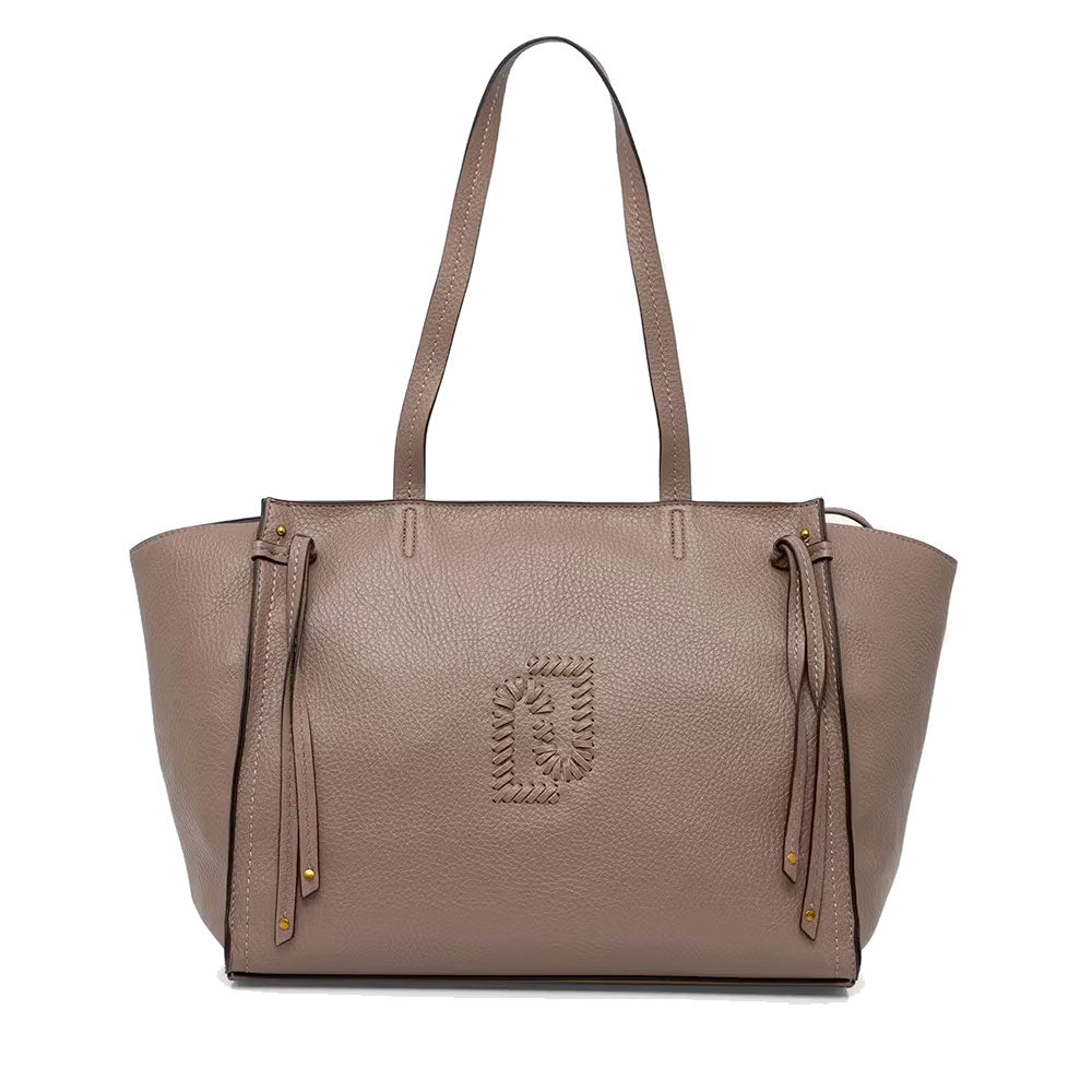 Tote Bag Large Donna LIU JO effetto Bottalato Marrone con Logo Ricamato