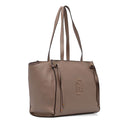 Tote Bag Large Donna LIU JO effetto Bottalato Marrone con Logo Ricamato