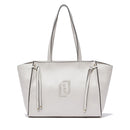 Tote Bag Large Donna LIU JO effetto Bottalato color Crema con Logo Ricamato