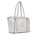 Tote Bag Large Donna LIU JO effetto Bottalato color Crema con Logo Ricamato