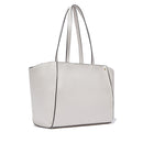 Tote Bag Large Donna LIU JO effetto Bottalato color Crema con Logo Ricamato