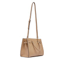 Borsa Donna a Mano Media LIU JO Better effetto Bottalato color Cammello con Charm
