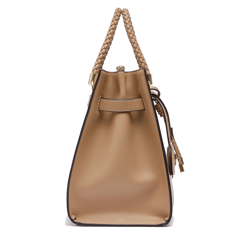 Borsa Donna a Mano Media LIU JO Better effetto Bottalato color Cammello con Charm