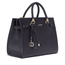 Borsa Donna a Mano Media LIU JO Better effetto Bottalato Nero con Charm