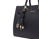 Borsa Donna a Mano Media LIU JO Better effetto Bottalato Nero con Charm