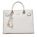 Borsa Donna a Mano Media LIU JO Better effetto Bottalato color Crema con Charm