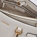 Borsa Donna a Mano Media LIU JO Better effetto Bottalato color Crema con Charm