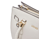 Borsa Donna a Mano Media LIU JO Better effetto Bottalato color Crema con Charm