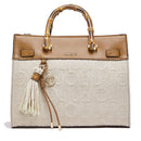 Borsa Donna a Mano Media LIU JO in Juta Beige con Charms