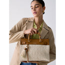 Borsa Donna a Mano Media LIU JO in Juta Beige con Charms