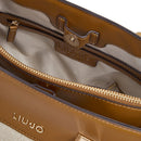 Borsa Donna a Mano Media LIU JO in Juta Beige con Charms