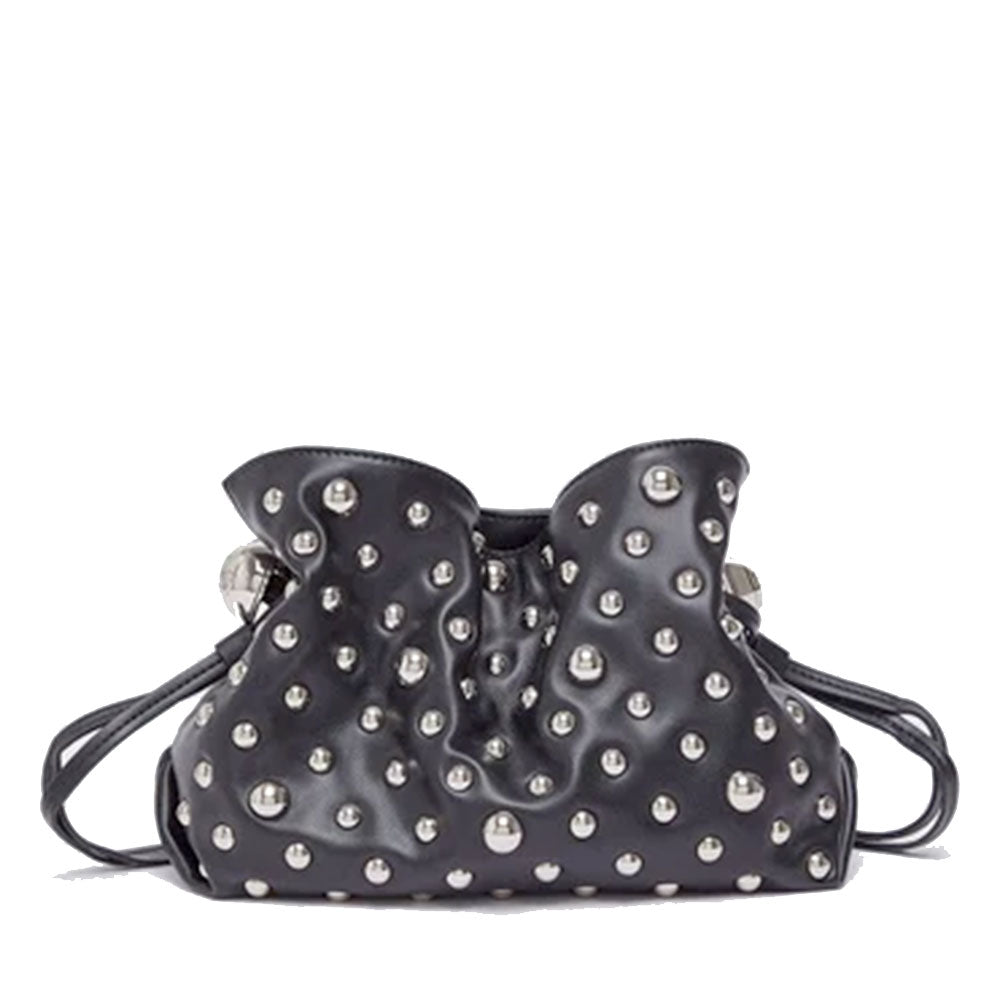Borsa Donna a Spalla Small LIU JO linea Riccy in Ecopelle Nera con Borchie