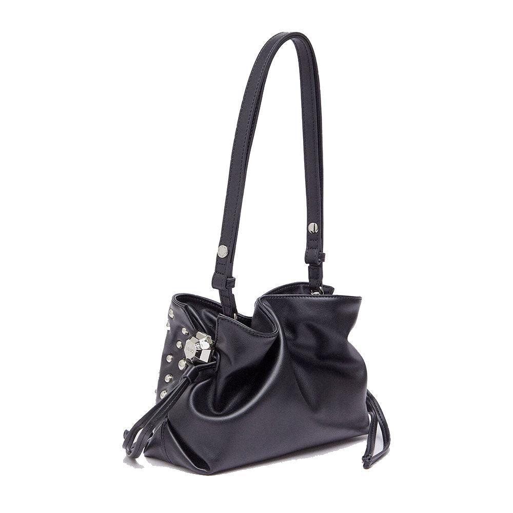 Borsa Donna a Spalla Small LIU JO linea Riccy in Ecopelle Nera con Borchie
