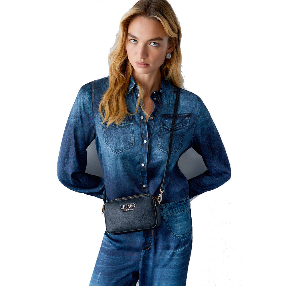 Borsa Donna a Tracolla Small LIU JO Better stampa Bottalata Nera