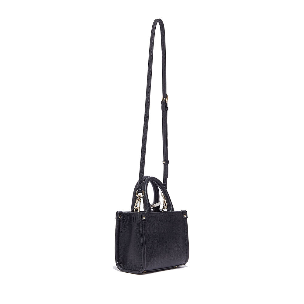 Borsa Donna a Mano Mini LIU JO Better stampa Bottalata Nera con Charm